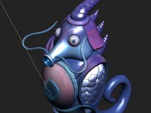 submarine cartoon world - dragon palace hippocampu 3D मॉडल