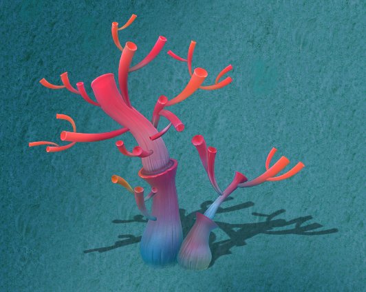 submarine cartoon world - water coral tree 3D-Modell .c4d .max .obj .3ds .fbx .stl .blend 