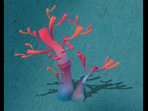 submarine cartoon world - water coral tree 3D 모델