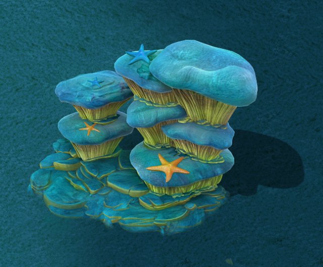 submarine cartoon world - dream summer cave wall 3D Модель .c4d .max .obj .3ds .fbx .stl .blend 