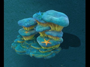 submarine cartoon world - dream summer cave wall 3D Model