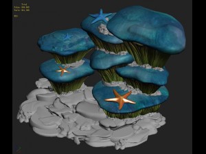 submarine cartoon world - dream summer cave wall 3D Модель