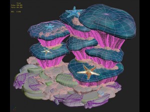 submarine cartoon world - dream summer cave wall 3D Модель