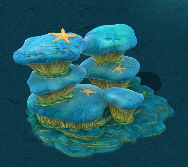 submarine cartoon world - dream xia township rock 3D Model .c4d .max .obj .3ds .fbx .stl .blend 