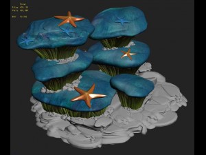 submarine cartoon world - dream xia township rock 3D Model