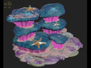 submarine cartoon world - dream xia township rock 3D Model