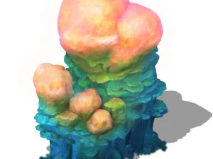 submarine cartoon world - sarcoma coral 01 3D Model