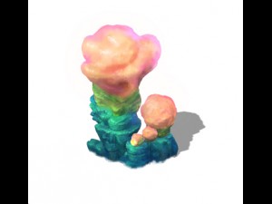 submarine cartoon world - sarcoma coral 02 3D-Modell