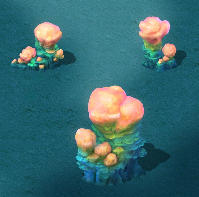submarine cartoon world - sarcoma coral 03 3D 模型 .c4d .max .obj .3ds .fbx .stl .blend 