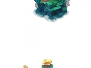 submarine cartoon world - coral lotus leaf 3D Model