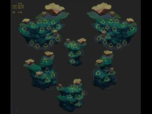 submarine cartoon world - coral lotus leaf 3D Model