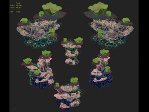 submarine cartoon world - coral lotus leaf 3D Model