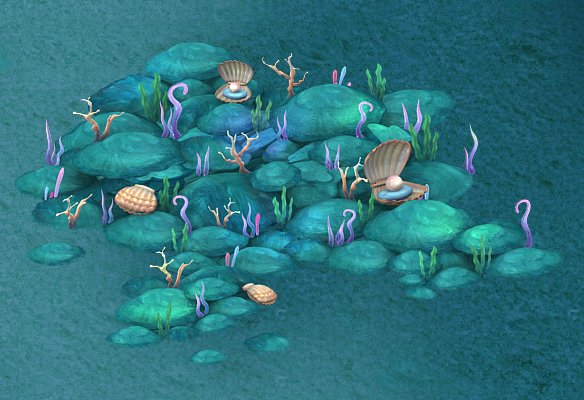 submarine cartoon world - coral bacteria heap 3D Model .c4d .max .obj .3ds .fbx .stl .blend 