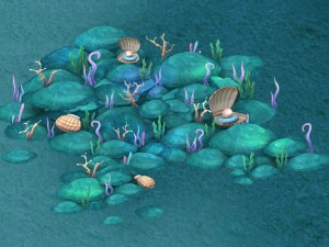 submarine cartoon world - coral bacteria heap 3D Model