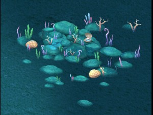 submarine cartoon world - coral bacteria heap 3D Model