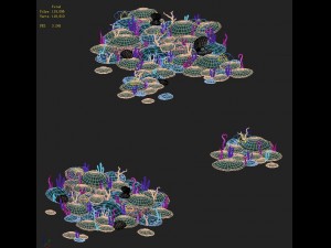 submarine cartoon world - coral bacteria heap 3D Model
