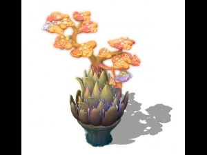 submarine cartoon world - coral salad tree 3D Model
