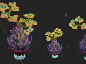 submarine cartoon world - coral salad tree 3D 모델