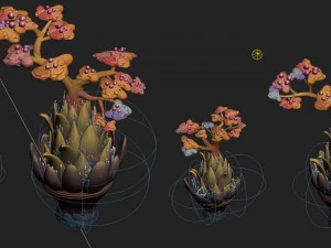 submarine cartoon world - coral salad tree 3D Model