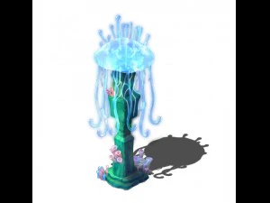submarine cartoon world - jellyfish pillar lights 3D Model
