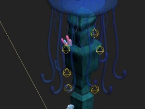 submarine cartoon world - jellyfish pillar lights 3D Model