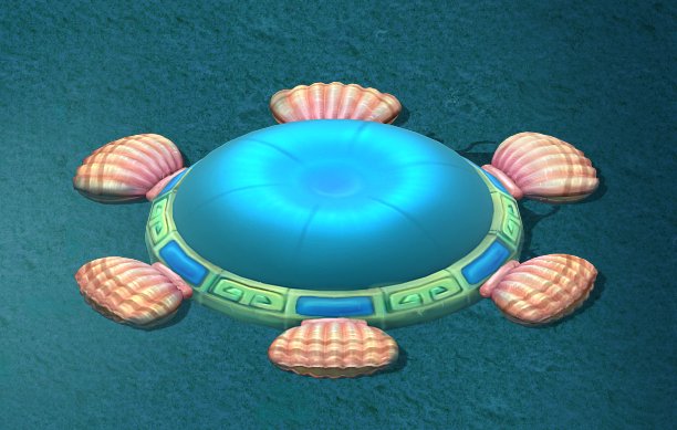 submarine cartoon world - water element of the nes 3D Model .c4d .max .obj .3ds .fbx .stl .blend 