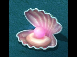 submarine cartoon world - watermelon pearl shells 3D 모델