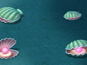 submarine cartoon world - watermelon pearl shells Model 3D