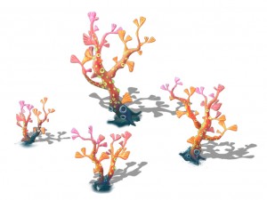 submarine cartoon world - fishtail coral Modèle 3D