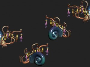 submarine cartoon world - octopus skewers 3D-Modell