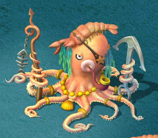 submarine cartoon world - octopus guardian 3D Model .c4d .max .obj .3ds .fbx .stl .blend