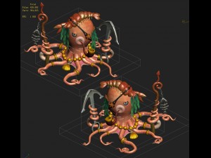 submarine cartoon world - octopus guardian 3D Model
