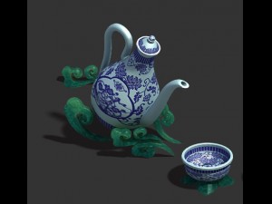 wine square - wine pot 3D 모델