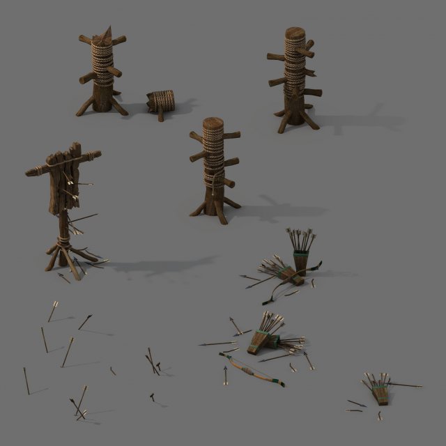 barracks - arrows 3D Model .c4d .max .obj .3ds .fbx .stl .blend 