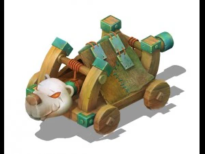 cartoon version - polar bear siege car 3D Model