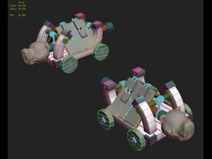 cartoon version - polar bear siege car 3D Model