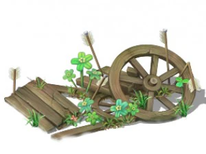 cartoon version - broken wheels 3D Model