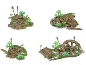 cartoon version - broken wheels 3D मॉडल
