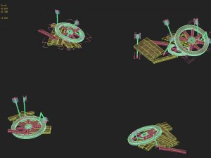 cartoon version - broken wheels 3D Model