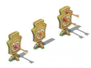 cartoon version - tragic arrow target 3D Model