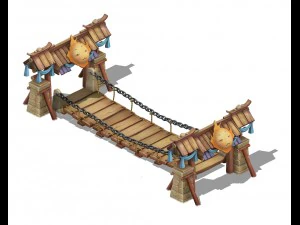 cartoon version - spring cousin child bridge 3D Model