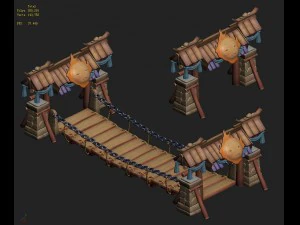cartoon version - spring cousin child bridge 3D Model