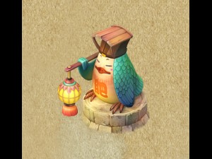 cartoon version - fat bird light 3Dモデル