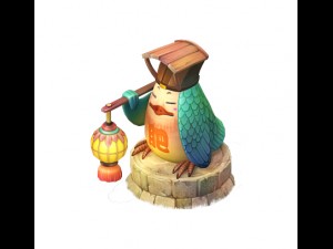 cartoon version - fat bird light Modelo 3D