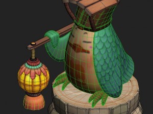cartoon version - fat bird light Modelo 3D