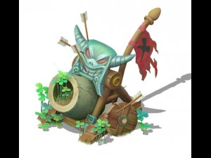 cartoon version - wind magic cannon 3D Model