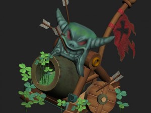 cartoon version - wind magic cannon Modello 3D