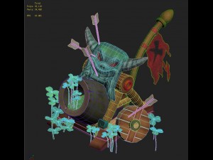 cartoon version - wind magic cannon Modello 3D