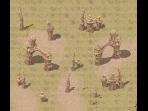 cartoon version - wind demon stone forest 3D Model