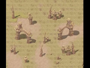 &ccedil;izgi film versiyonu - r&uuml;zgar şeytanı taş ormanı 3D Model